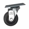 Rubbermaid Commercial Replacement Plate Casters, Rigid Mount Plate, 3.5 in. Rubber Wheel, Black FG1005L40000